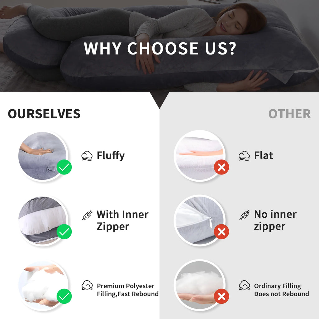 Maternity Pillow for Sleep and Nursing Support - Various Shapes